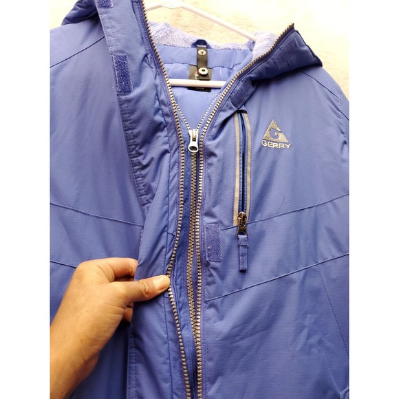 Gerry Winter Coat Girls Large Periwinkk Long Sleeve Pockets Hooded Full Zip Logo - Picture 9 of 13